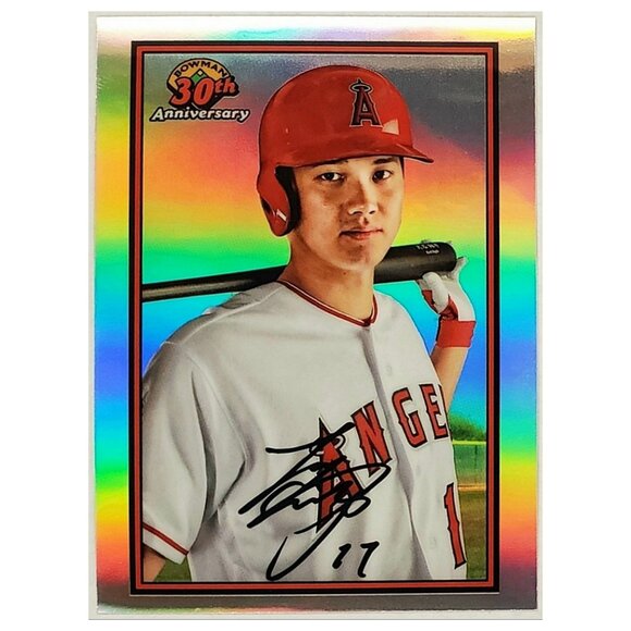 SHOHEI OHTANI REFRACTOR "1989" RETRO 2019 BOWMAN CHROME #B30-SO ANGELS, DODGERS - Picture 3 of 3